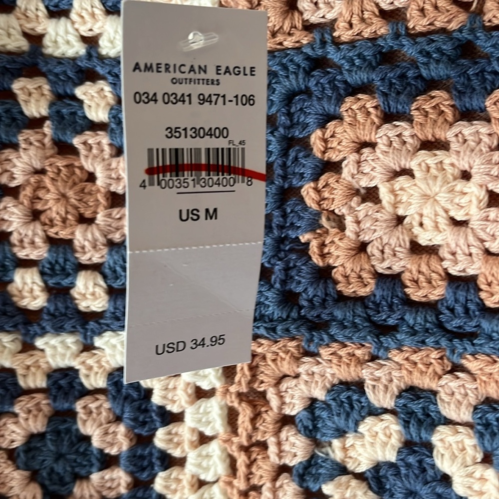 American Eagle Outfitters Cropped Crochet Top size medium nwt - Picture 2 of 6